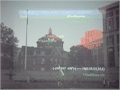 View of labeled campus seen through head-worn display in early MARS